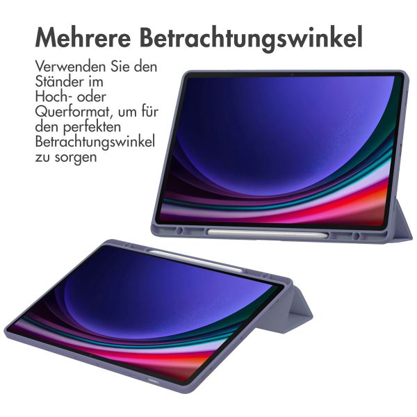 imoshion Trifold Hardcase Klapphülle für das Samsung Galaxy Tab S9 Plus 12.4 Zoll - Violett