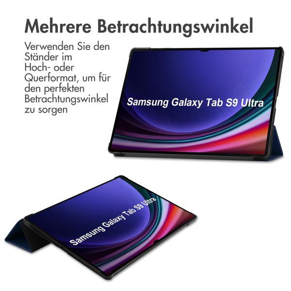 imoshion Trifold Klapphülle für das Samsung Galaxy Tab S9 Ultra 14.6 Zoll - Dunkelblau