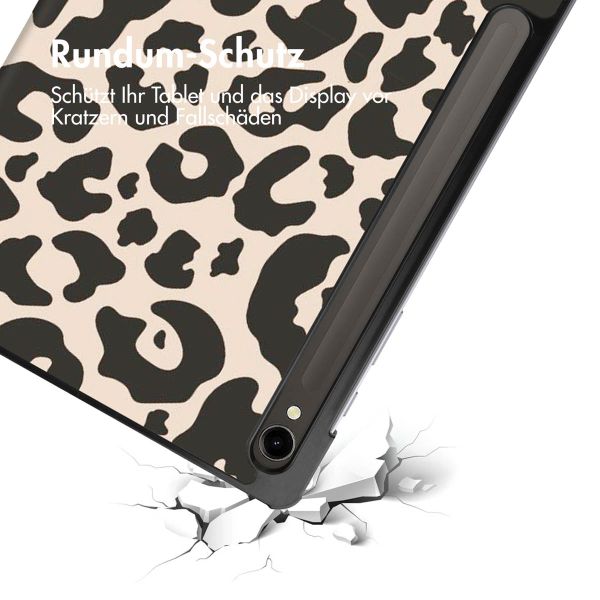 imoshion Design Trifold Klapphülle für das Samsung Galaxy Tab S9 11.0 Zoll - Leopard