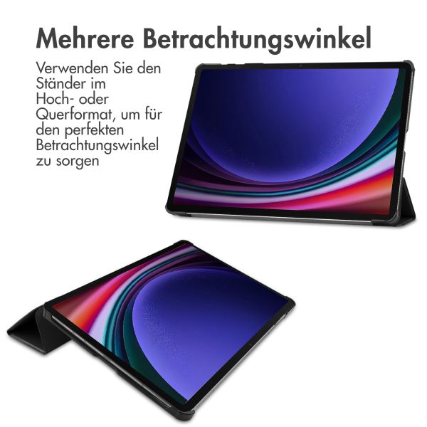 imoshion Trifold Klapphülle für das Samsung Galaxy Tab S9 Plus 12.4 Zoll - Schwarz