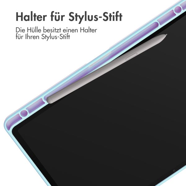 imoshion Trifold Hardcase Klapphülle für das Samsung Galaxy Tab S9 Plus 12.4 Zoll - Hellblau