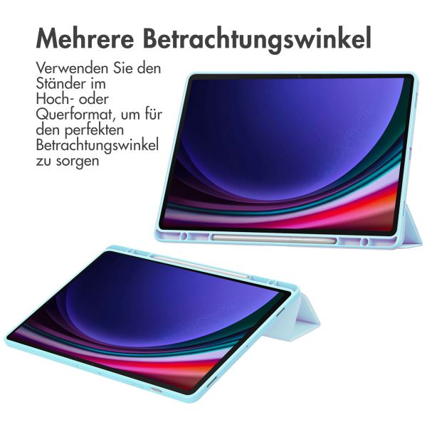 imoshion Trifold Hardcase Klapphülle für das Samsung Galaxy Tab S9 Plus 12.4 Zoll - Hellblau