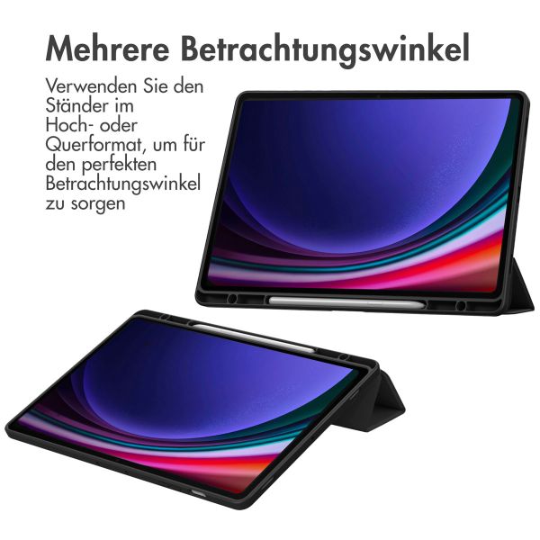 imoshion Trifold Hardcase Klapphülle für das Samsung Galaxy Tab S9 Plus 12.4 Zoll - Schwarz