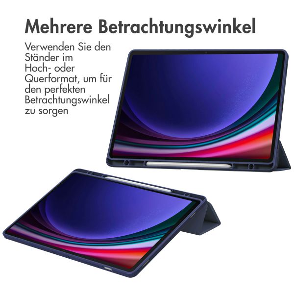 imoshion Trifold Hardcase Klapphülle für das Samsung Galaxy Tab S9 Plus 12.4 Zoll - Dunkelblau