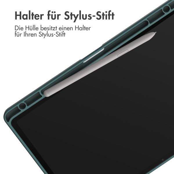 imoshion Trifold Hardcase Klapphülle für das Samsung Galaxy Tab S9 Plus 12.4 Zoll - Grün