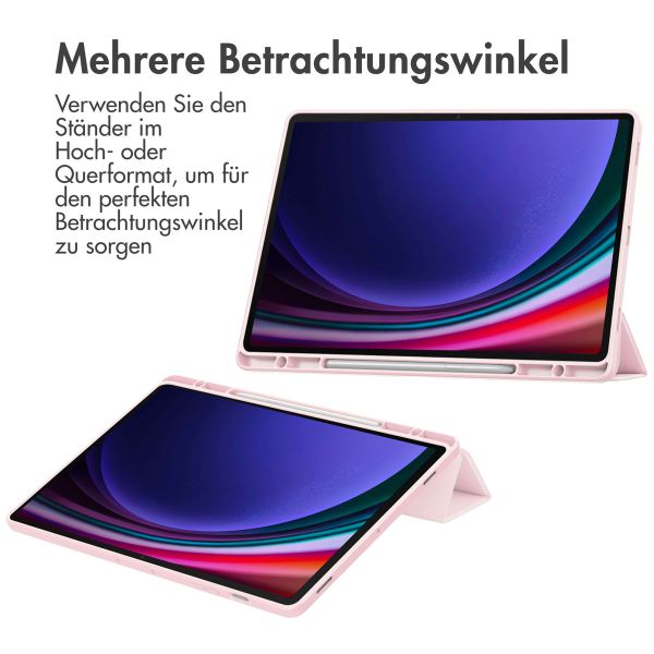 imoshion Trifold Hardcase Klapphülle für das Samsung Galaxy Tab S9 Plus 12.4 Zoll - Rosa