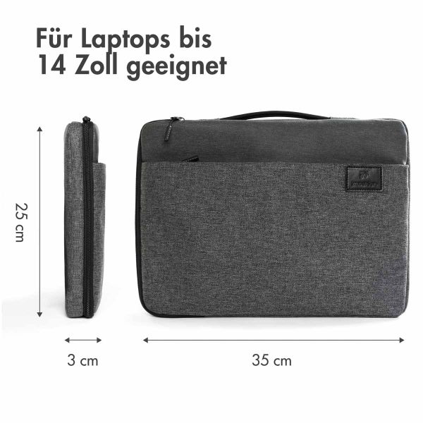 imoshion Laptop Hülle 13-14 Zoll - Laptop Hülle mit Griff - Geeignet für Laptops bis 13-14 Zoll - Grau