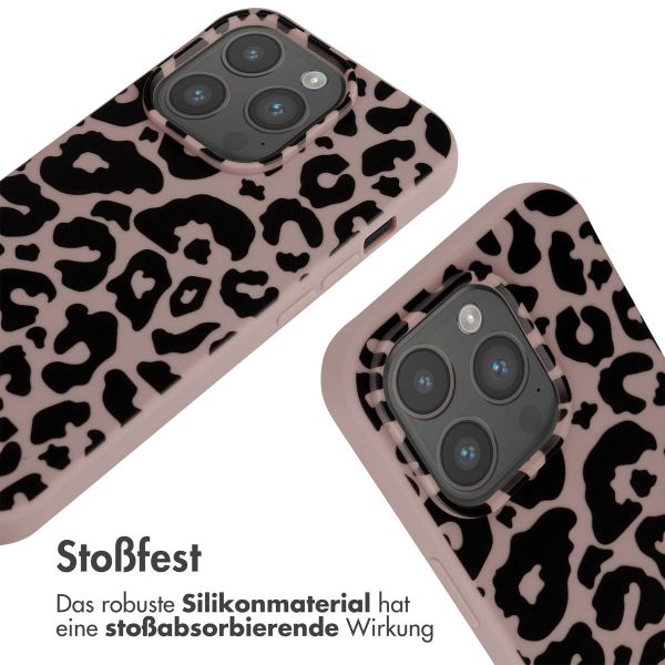 imoshion Silikonhülle design mit Band für das iPhone 15 Pro - Animal Pink