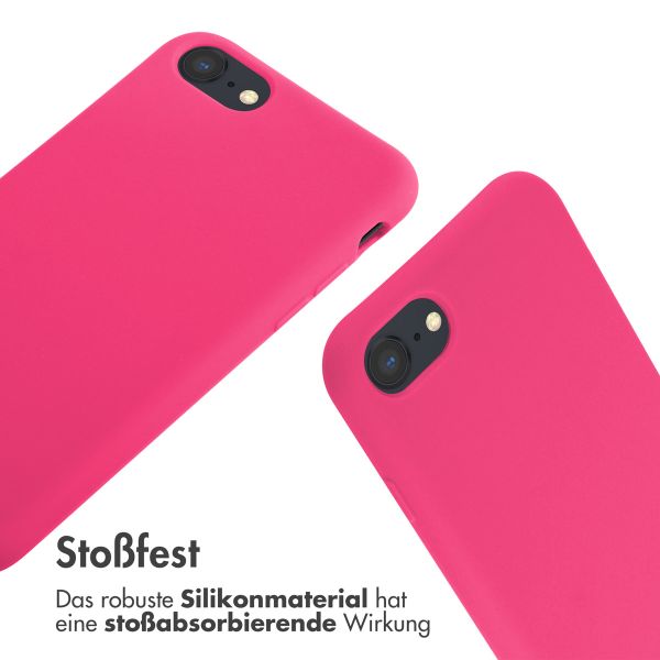 imoshion Silikonhülle mit Band für das iPhone SE (2022 / 2020) / 8 / 7 - Rosa fluoreszierend