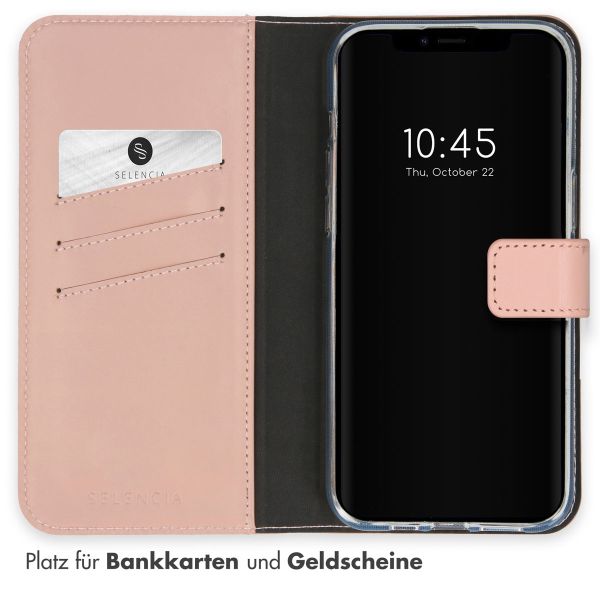 Selencia Echtleder Klapphülle für das iPhone 15 - Dusty Pink