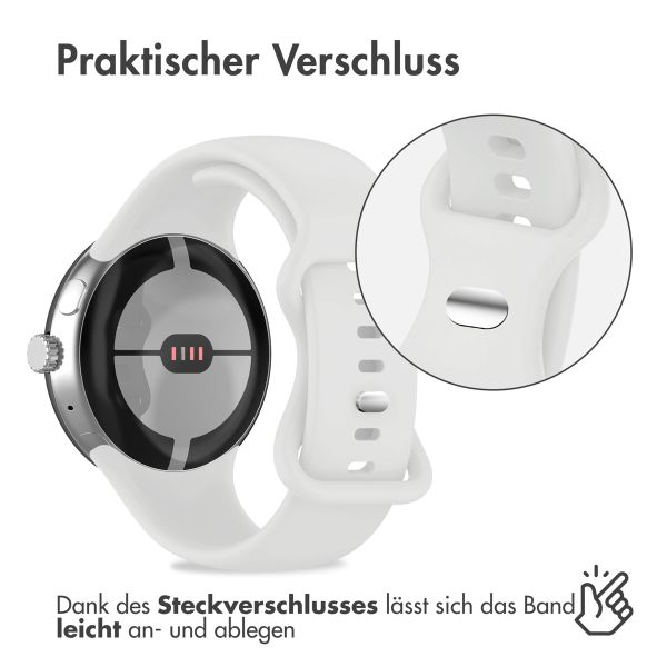 imoshion Silikonband für das Google Pixel Watch / Watch 2 / Watch 3 (41 mm) - Größe L - Weiß