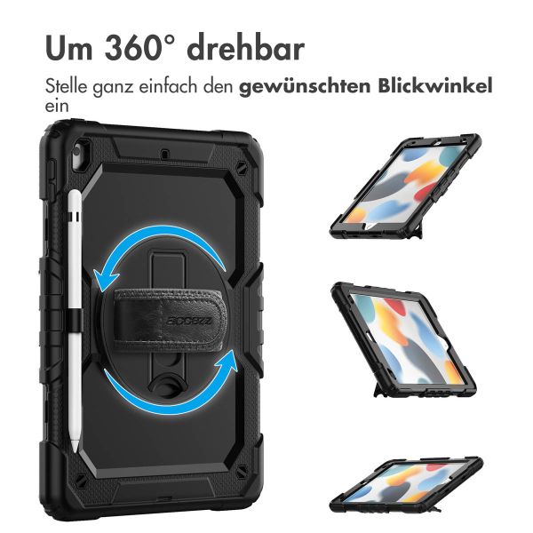 Accezz ﻿Robustes Back Cover mit Schultergurt für das iPad 9 (2021) 10.2 Zoll / iPad 8 (2020) 10.2 Zoll / iPad 7 (2019) 10.2 Zoll - Schwarz