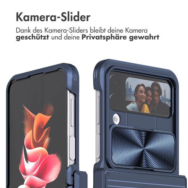 imoshion Back Cover mit Kameraschieber für das Samsung Galaxy Z Flip 4 - Dunkelblau