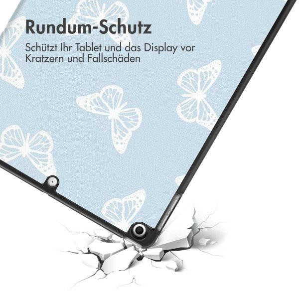 imoshion Design Trifold Klapphülle für das iPad 9 (2021) 10.2 Zoll / iPad 8 (2020) 10.2 Zoll / iPad 7 (2019) 10.2 Zoll - Butterfly