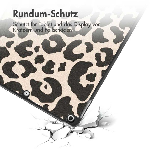 imoshion Design Trifold Klapphülle für das iPad 9 (2021) 10.2 Zoll / iPad 8 (2020) 10.2 Zoll / iPad 7 (2019) 10.2 Zoll - Leopard