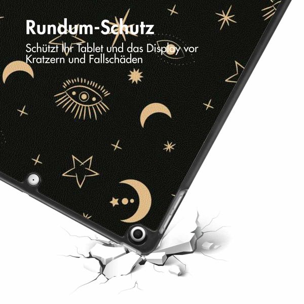 imoshion Design Trifold Klapphülle für das iPad 9 (2021) 10.2 Zoll / iPad 8 (2020) 10.2 Zoll / iPad 7 (2019) 10.2 Zoll - Stars Sky