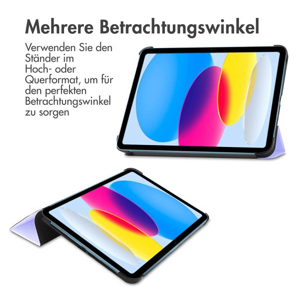 imoshion Trifold Klapphülle für das iPad 10 (2022) 10.9 Zoll - Lila