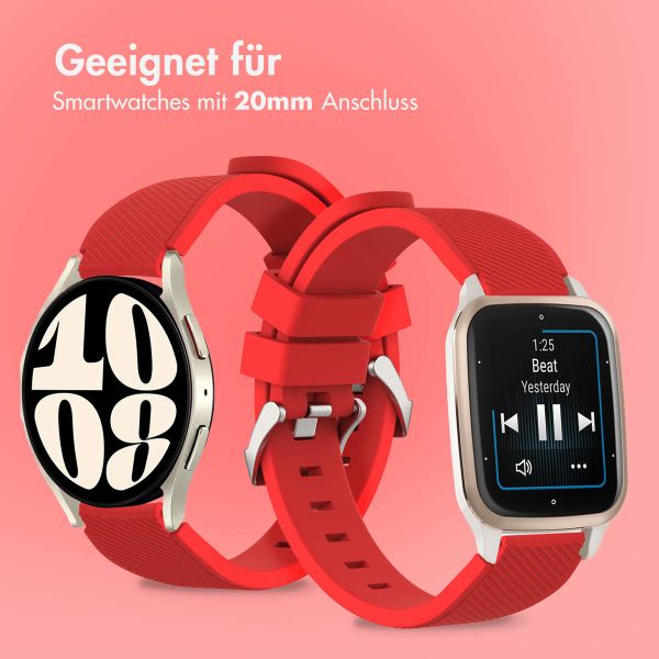 imoshion Flexibles Silikonarmband – Universeller 20-mm-Anschluss – Rot