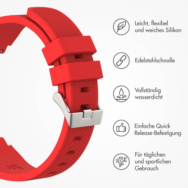 imoshion Flexibles Silikonarmband – Universeller 20-mm-Anschluss – Rot