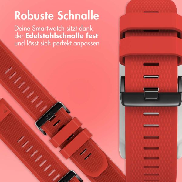 imoshion QuickFit® Silikonarmband - 22 mm Garmin Watch Anschluss - Rot