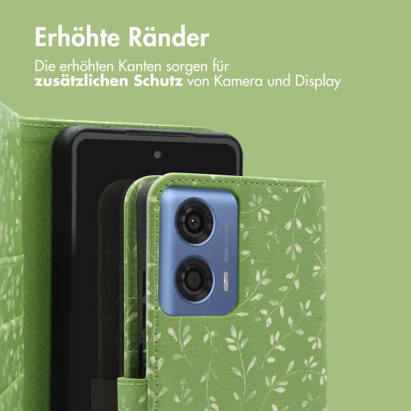 imoshion Design Klapphülle für das Motorola Moto G04 / G24 - Green Flowers