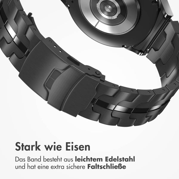 Accezz Steel Band für die Samsung Galaxy Watch 4 / 5 / 6 / 7 - 20 mm - Schwarz