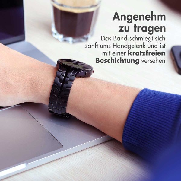 Accezz Steel Band für die Samsung Galaxy Watch 4 / 5 / 6 / 7 - 20 mm - Schwarz