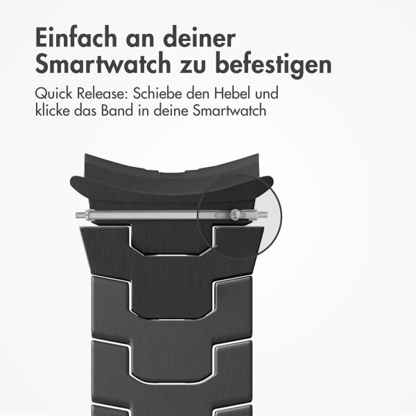 Accezz Steel Band für die Samsung Galaxy Watch 4 / 5 / 6 / 7 - 20 mm - Schwarz