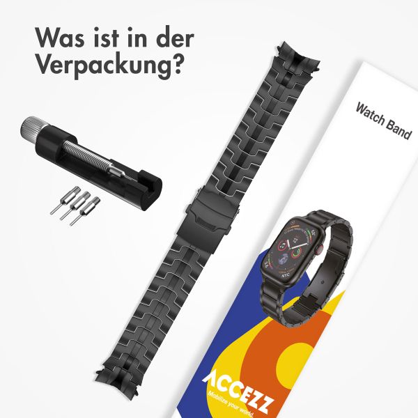 Accezz Steel Band für die Samsung Galaxy Watch 4 / 5 / 6 / 7 - 20 mm - Schwarz