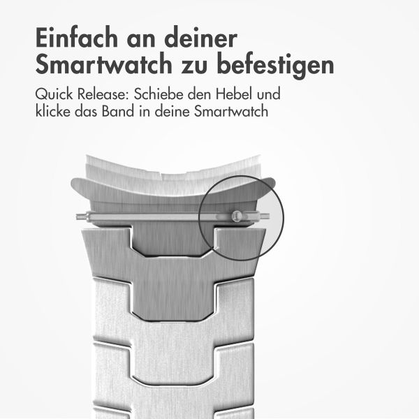 Accezz Steel Band für die Samsung Galaxy Watch 4 / 5 / 6 / 7 - 20 mm - Silber / Schwarz