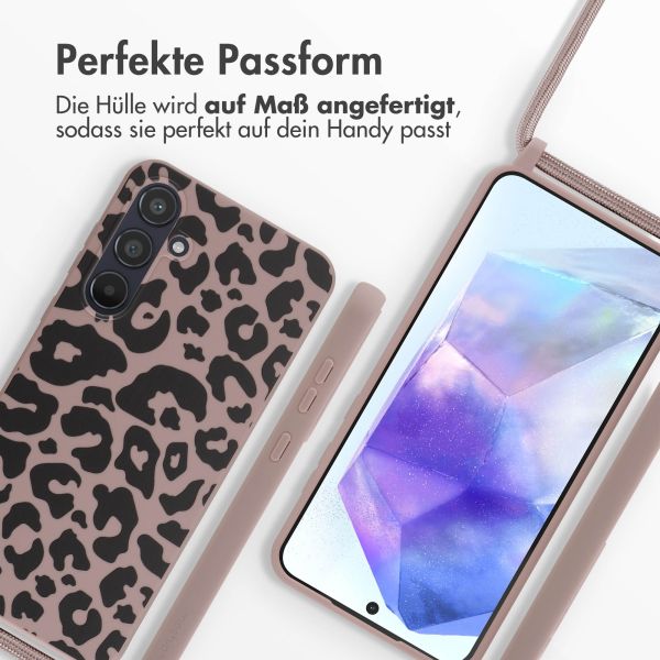 imoshion Silikonhülle design mit Band für das Samsung Galaxy A55 - Animal Pink