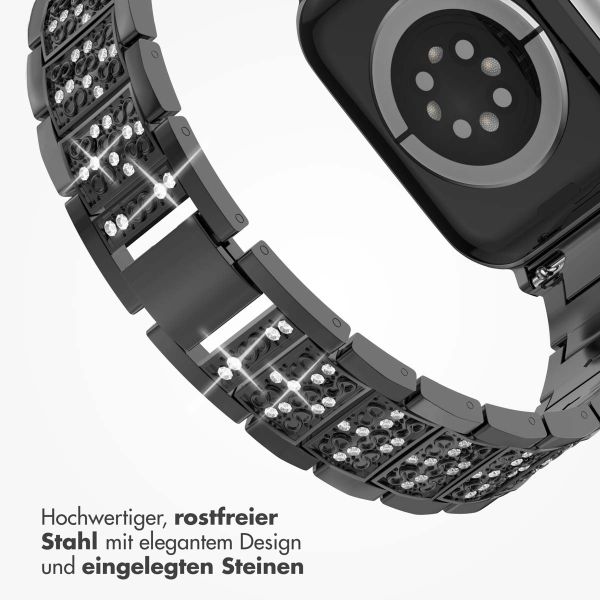 Selencia Sparkle Armband für die Apple Watch Series 1-9 / SE - 38/40/41 mm / Series 10 - 42 mm - Schwarz