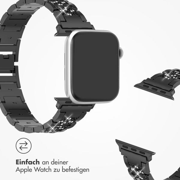 Selencia Sparkle Armband für die Apple Watch Series 1-9 / SE - 38/40/41 mm / Series 10 - 42 mm - Schwarz