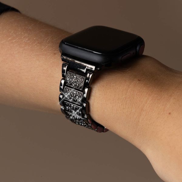 Selencia Sparkle Armband für die Apple Watch Series 1-9 / SE - 38/40/41 mm / Series 10 - 42 mm - Schwarz