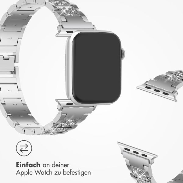 Selencia Sparkle Armband für die Apple Watch Series 1-9 / SE - 38/40/41 mm / Series 10 - 42 mm - Silber