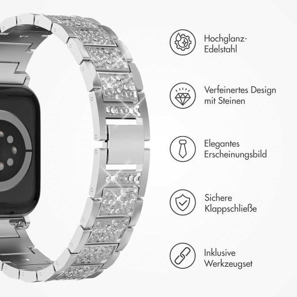 Selencia Sparkle Armband für die Apple Watch Series 1-9 / SE - 38/40/41 mm / Series 10 - 42 mm - Silber