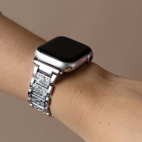 Selencia Sparkle Armband für die Apple Watch Series 1-9 / SE - 38/40/41 mm / Series 10 - 42 mm - Silber