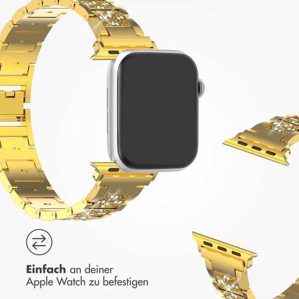 Selencia Sparkle Armband für die Apple Watch Series 1-9 / SE - 38/40/41 mm / Series 10 - 42 mm - Gold