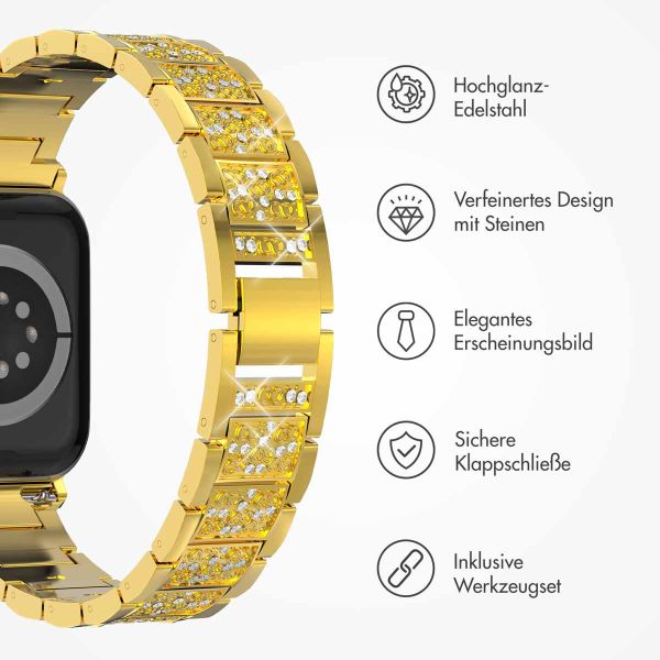 Selencia Sparkle Armband für die Apple Watch Series 1-9 / SE - 38/40/41 mm / Series 10 - 42 mm - Gold