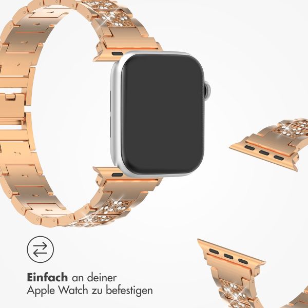 Selencia Sparkle Armband für die Apple Watch Series 1-9 / SE - 38/40/41 mm / Series 10 - 42 mm - Roségold