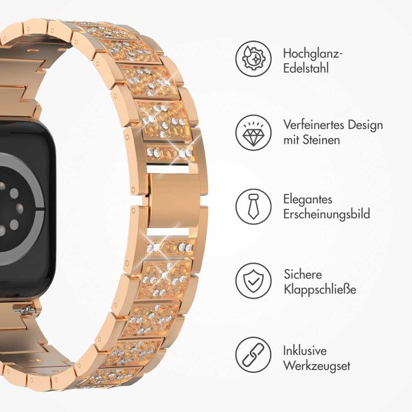 Selencia Sparkle Armband für die Apple Watch Series 1-9 / SE - 38/40/41 mm / Series 10 - 42 mm - Roségold