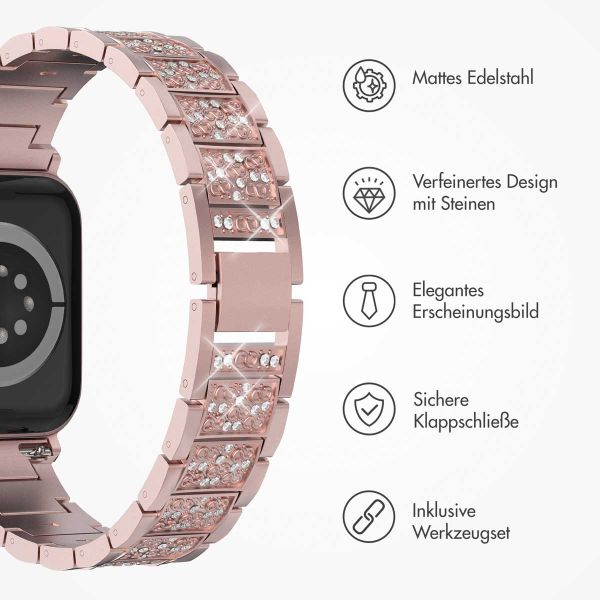 Selencia Sparkle Armband für die Apple Watch Series 1-9 / SE - 38/40/41 mm / Series 10 - 42 mm - Pink