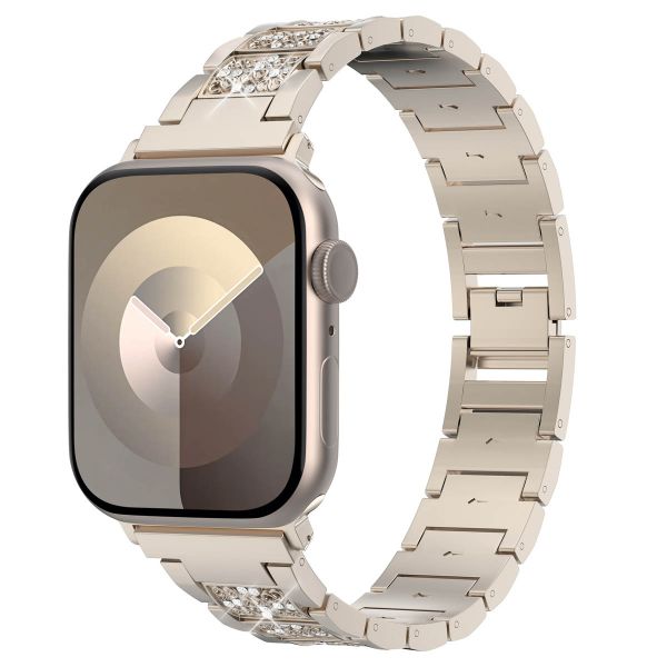 Selencia Sparkle Armband für die Apple Watch Series 1-9 / SE - 38/40/41 mm / Series 10 - 42 mm - Champagnergold