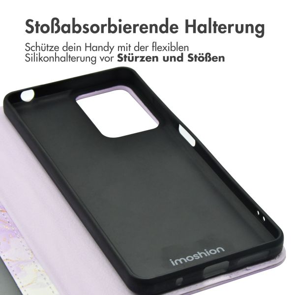 imoshion Design Klapphülle für das Motorola Moto G24 Power - Purple Marble