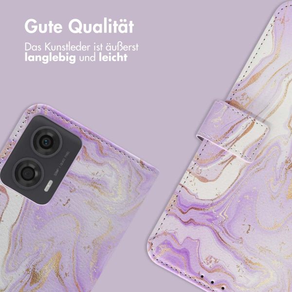 imoshion Design Klapphülle für das Motorola Moto G24 Power - Purple Marble