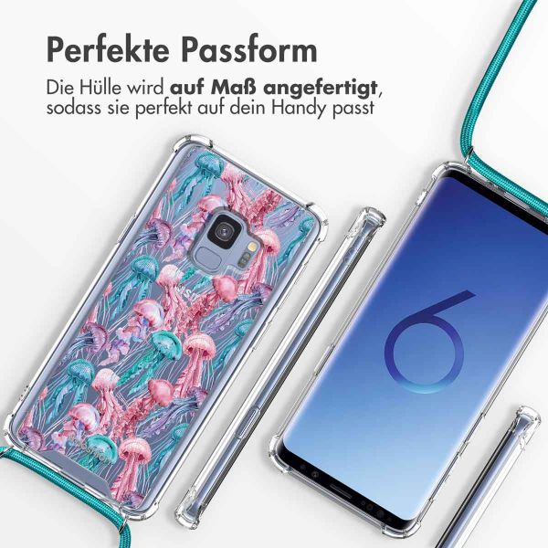 imoshion Design Hülle mit Band für das Samsung Galaxy S9 - Jellyfish Watercolor