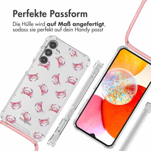 imoshion Design Hülle mit Band für das Samsung Galaxy A14 (5G/4G) - Crab Watercolor