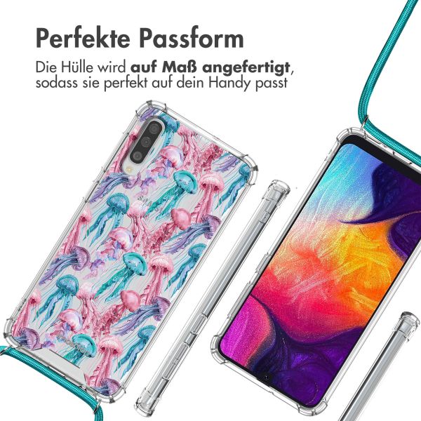 imoshion Design Hülle mit Band für das Samsung Galaxy A50 - Jellyfish Watercolor