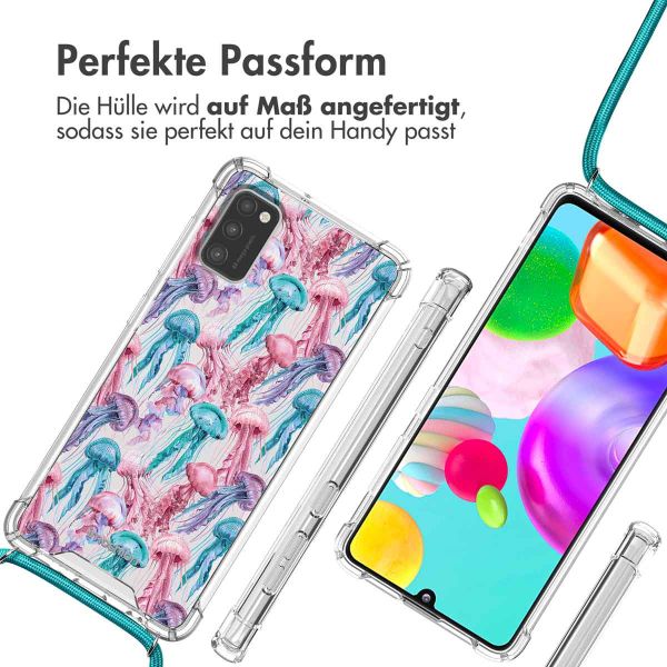 iMoshion Design Hülle mit Band für das Samsung Galaxy A41 - Jellyfish Watercolor