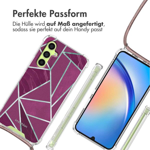 imoshion Design Hülle mit Band für das Samsung Galaxy A34 - Bordeaux Graphic